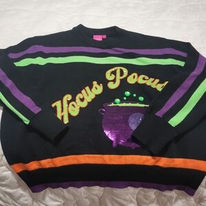 Queen Of Sparkles Hocus Pocus Sweater with Cauldron Design